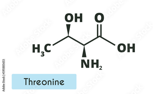 Threonine Molecule Structure.(l-threonine, Thr, T). Skeletal formula. Amino acid.