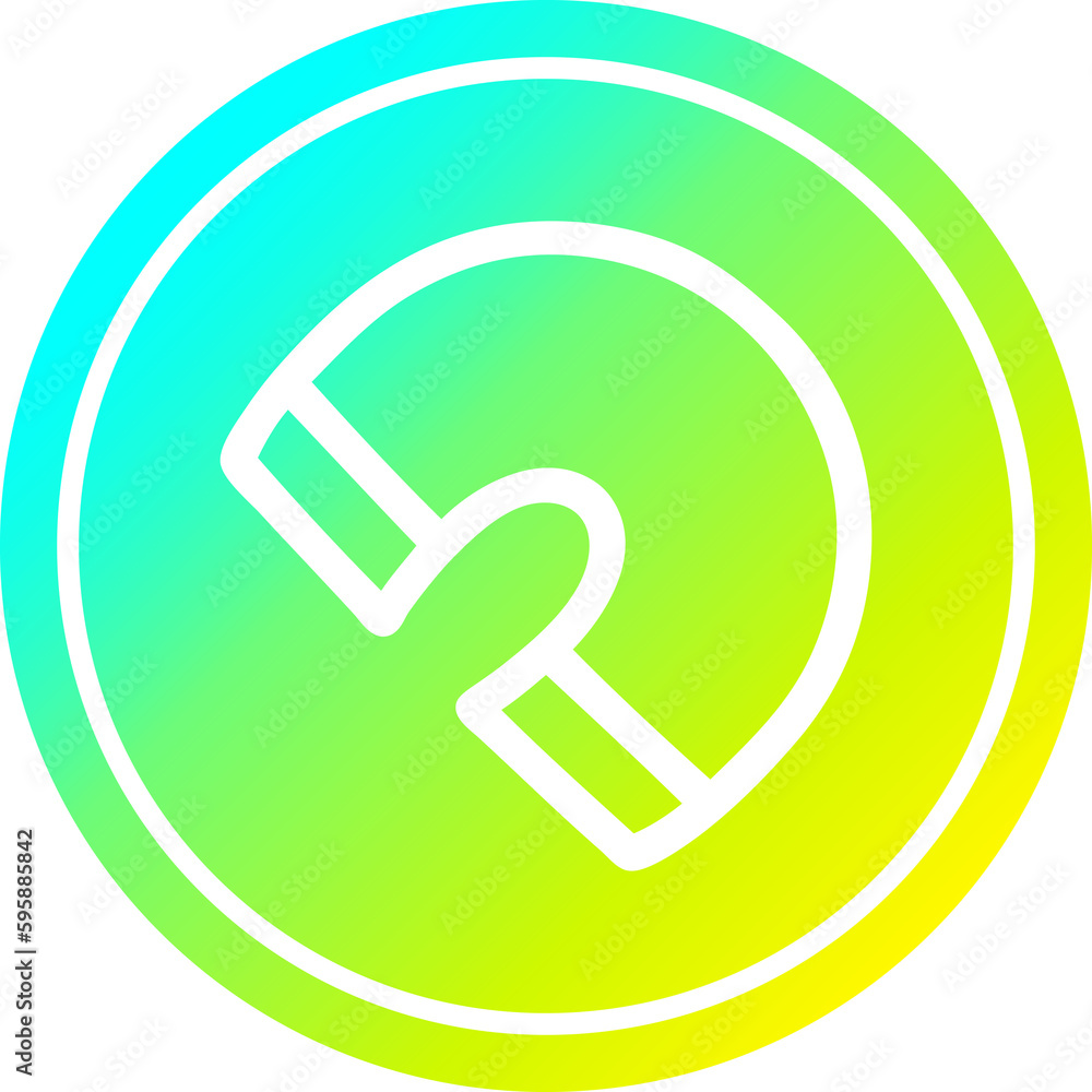 traditional magnet circular icon with cool gradient finish traditional magnet circular icon with cool gradient finish