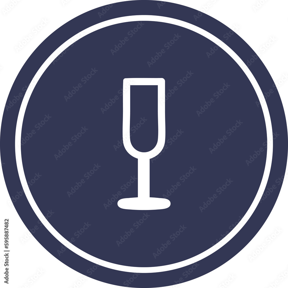 champagne flute circular icon symbol