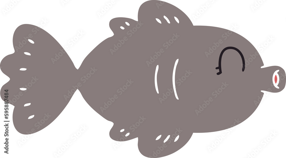 hand drawn quirky cartoon fish