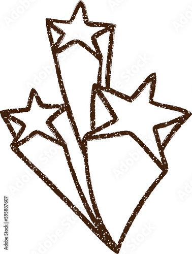 Shooting Stars Charcoal Drawing