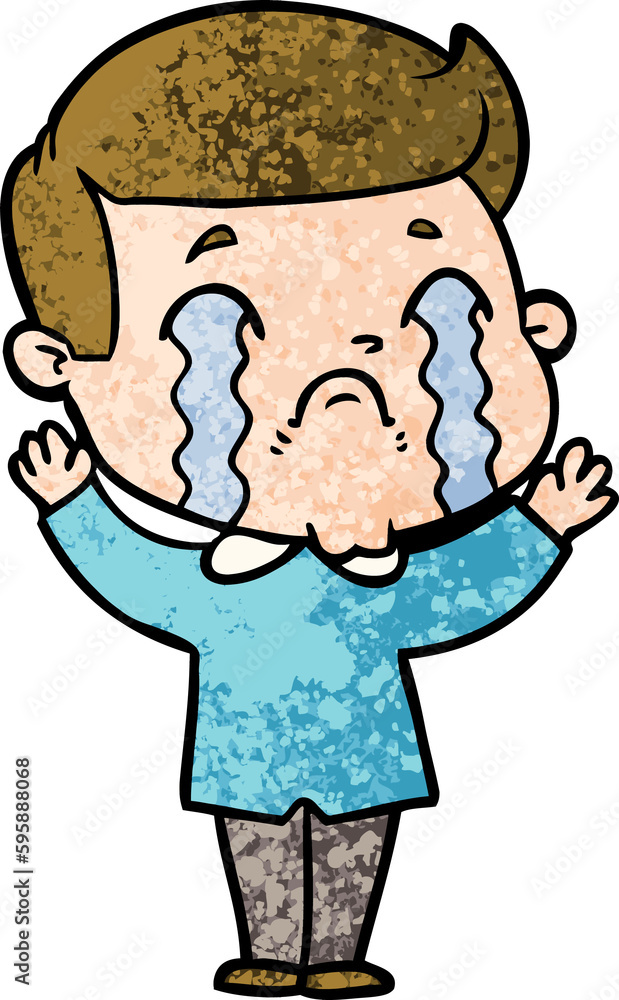 cartoon man crying