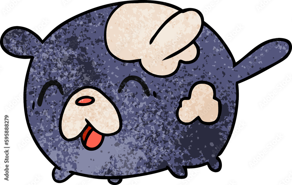 textured cartoon illustration kawaii cute patch dog textured cartoon illustration kawaii cute patch dog