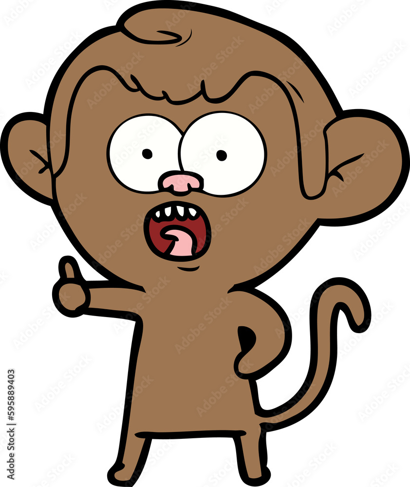 cartoon shocked monkey