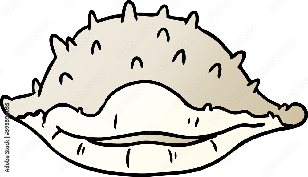 hand drawn gradient cartoon doodle of a sea shell hand drawn gradient cartoon doodle of a sea shell
