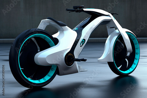 generative ai illustration of futuristic hyper modern electric bike