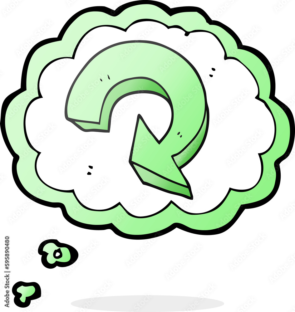 freehand drawn thought bubble cartoon recycling arrow freehand drawn thought bubble cartoon recycling arrow