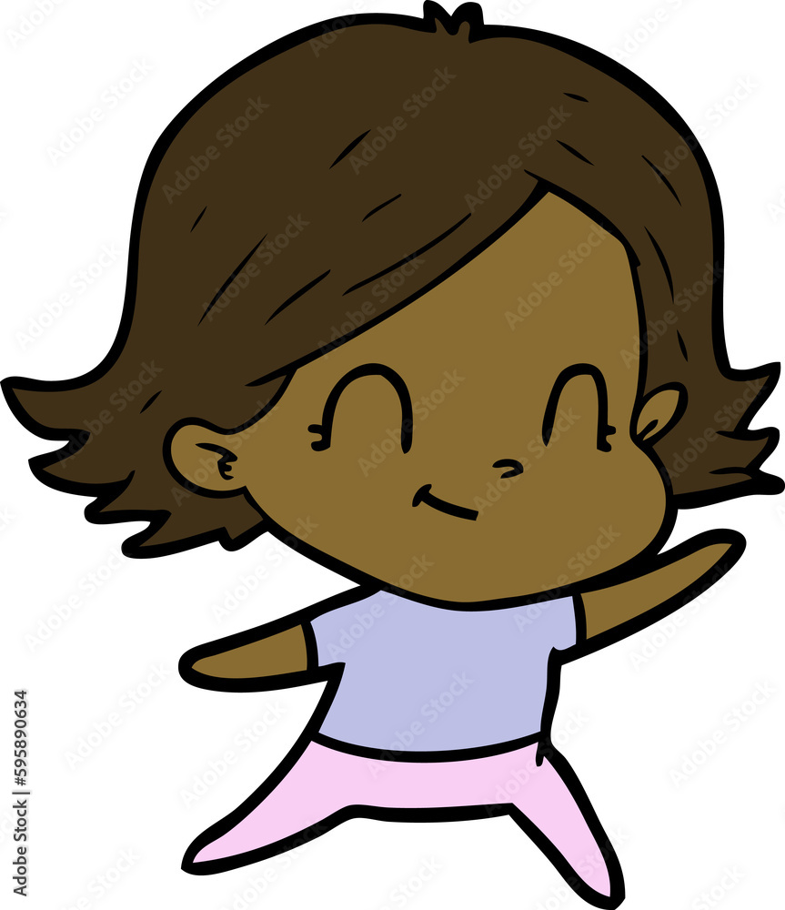 cartoon friendly girl cartoon friendly girl