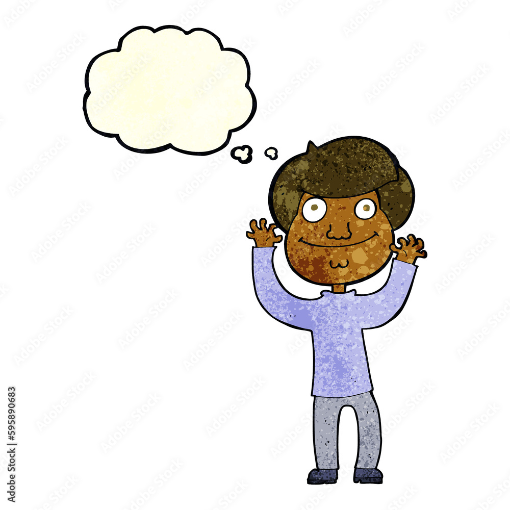 cartoon happy boy with thought bubble cartoon happy boy with thought bubble