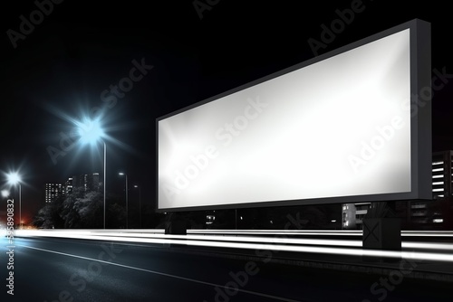 A blank digital billboard in a city setting, ready for your product advertisement. Modern and versatile, perfect for digital marketing campaigns. Generative AI
