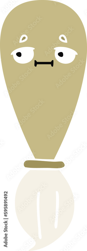flat color retro cartoon of a paint brush flat color retro cartoon of a paint brush
