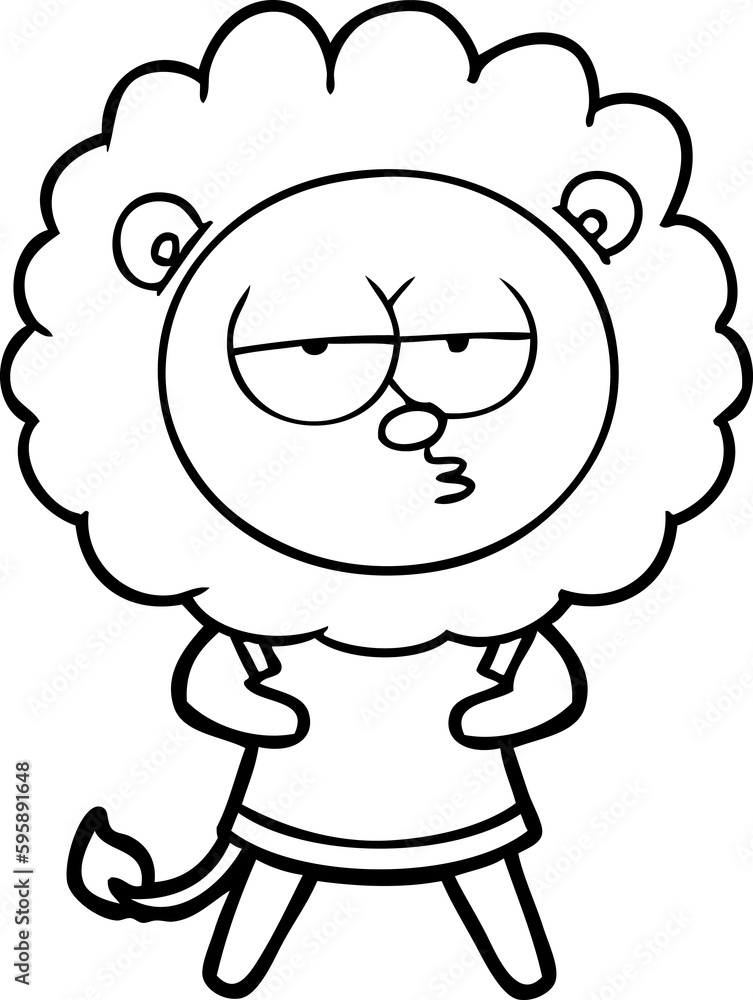 cartoon bored lion cartoon bored lion