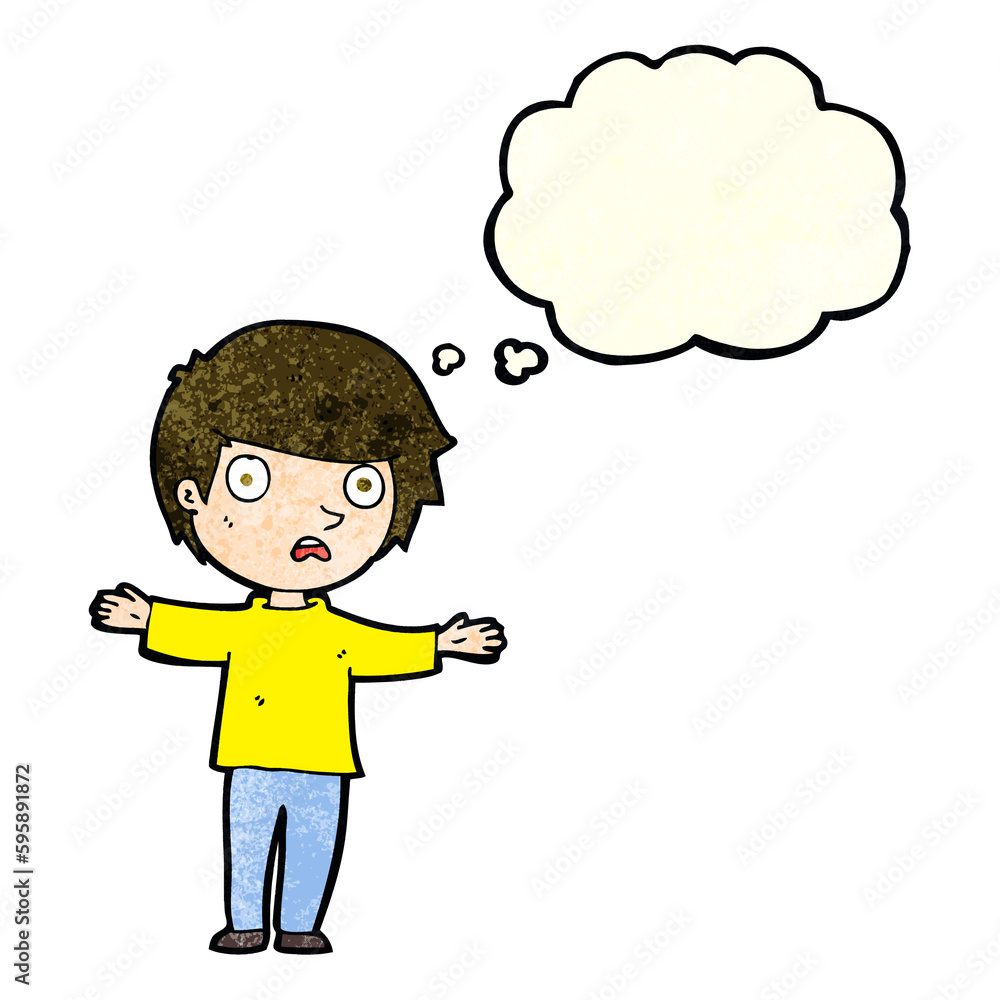 cartoon worried boy with thought bubble cartoon worried boy with thought bubble