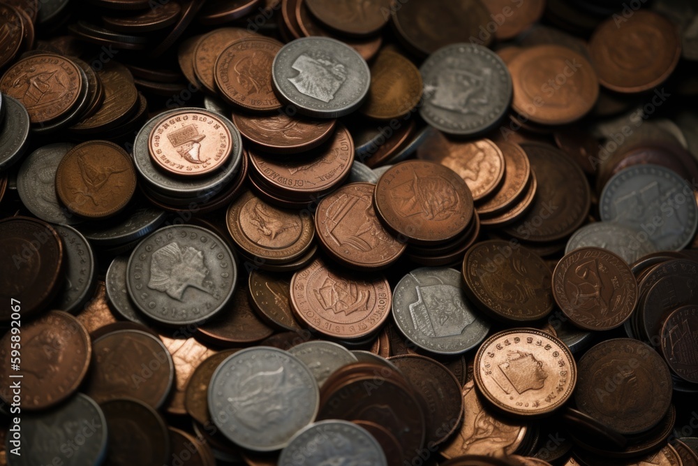 coins on the table, ai generative
