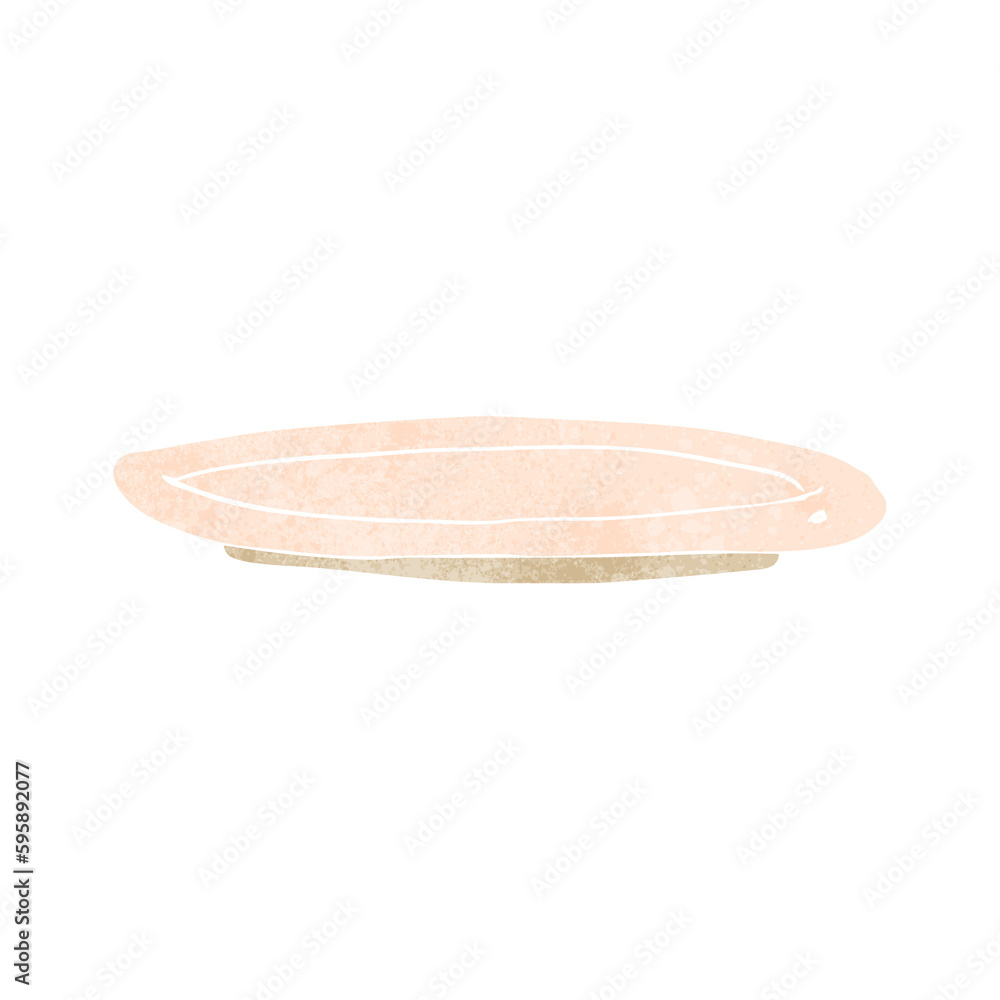 freehand retro cartoon empty plate freehand retro cartoon empty plate