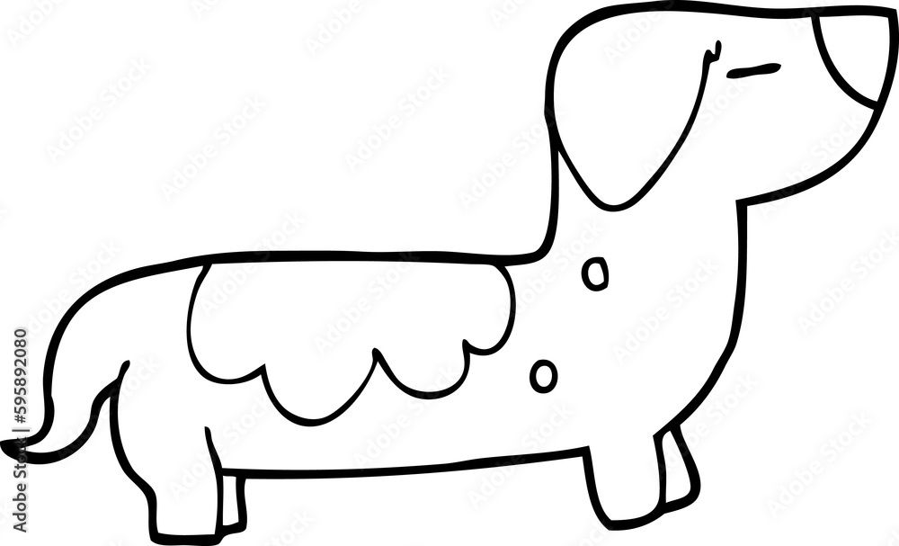 line drawing cartoon sausage dog line drawing cartoon sausage dog