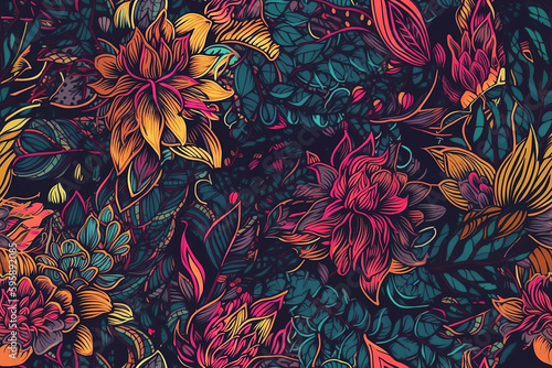 Seamless floral pattern  Generative AI