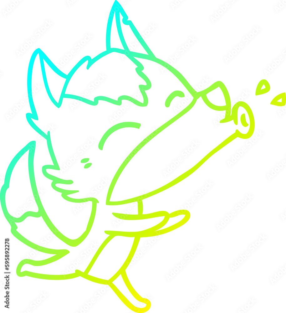 cold gradient line drawing of a howling wolf cartoon cold gradient line drawing of a howling wolf cartoon
