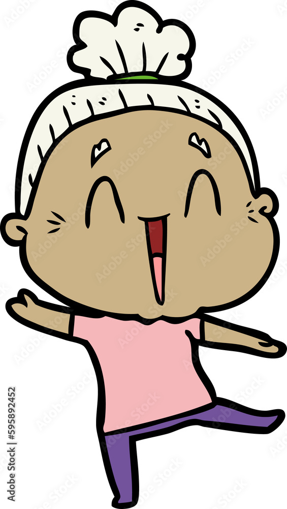 cartoon happy old lady cartoon happy old lady