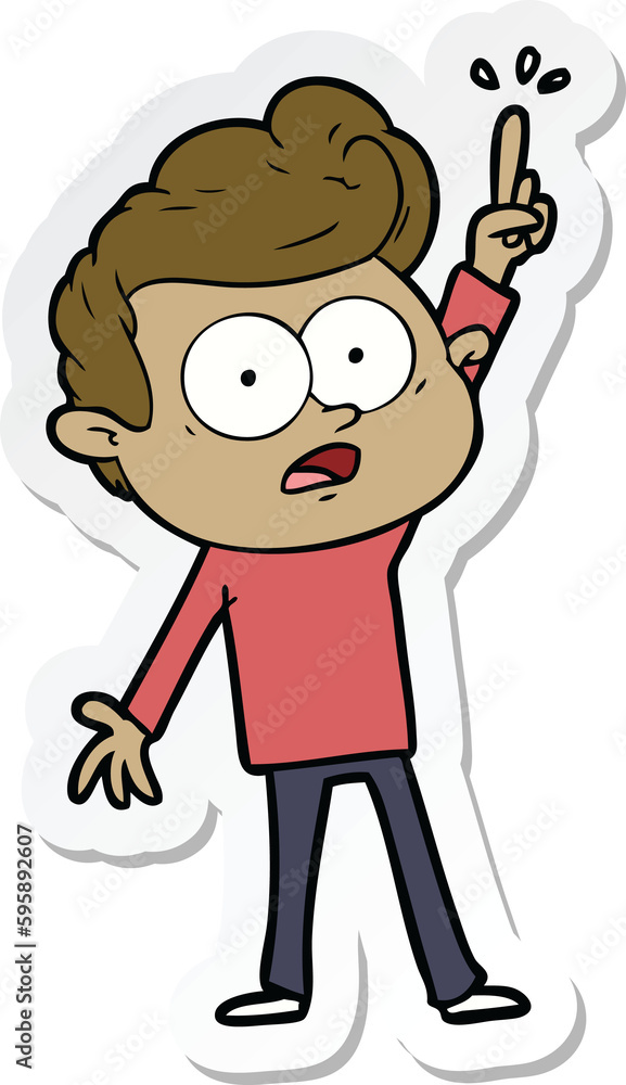 sticker of a cartoon staring man sticker of a cartoon staring man
