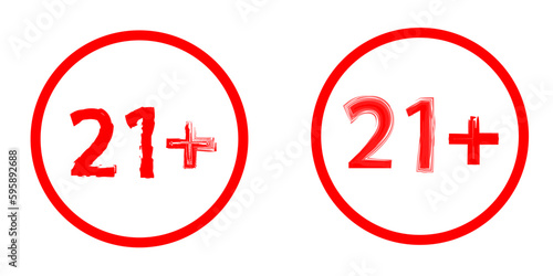 Plus 21 years movie icon. Censored sumbol vector ilustration