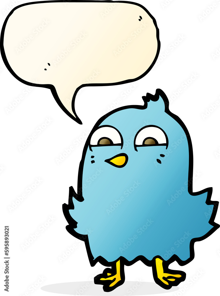 funny cartoon bird with thought bubble funny cartoon bird with thought bubble