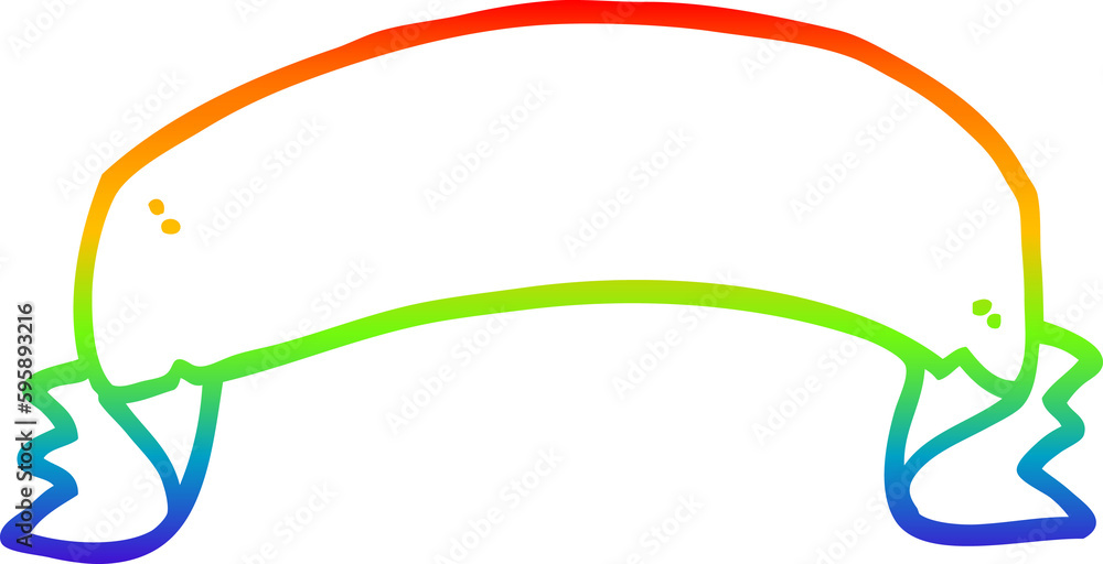 rainbow gradient line drawing of a cartoon scroll banner rainbow gradient line drawing of a cartoon scroll banner