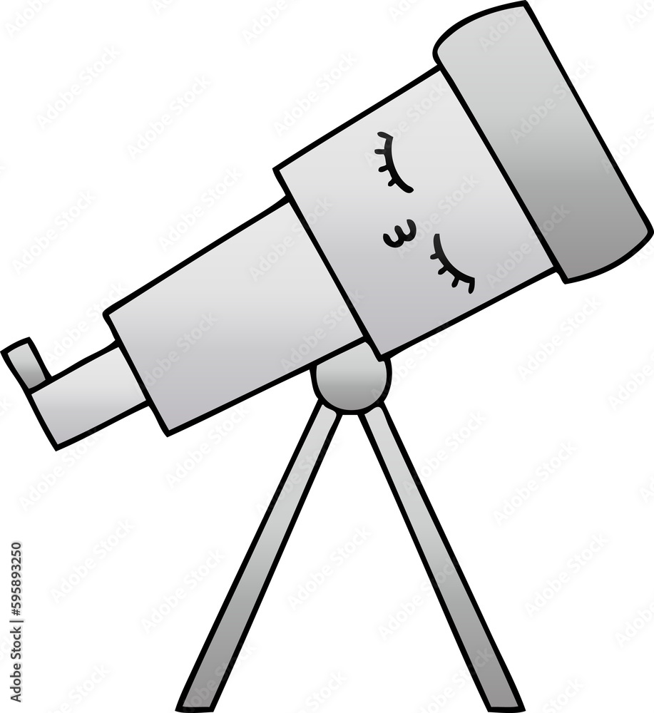 gradient shaded cartoon of a telescope gradient shaded cartoon of a telescope