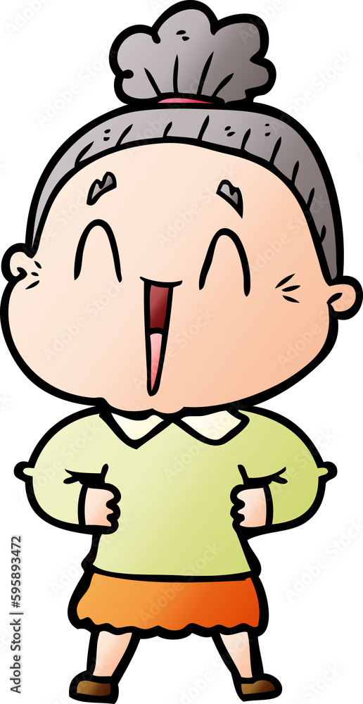 cartoon happy old lady cartoon happy old lady