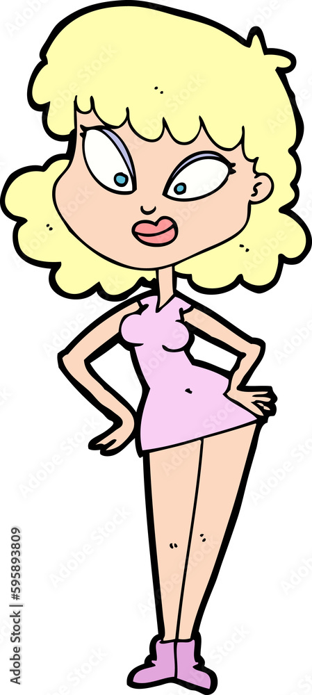 cartoon woman with hands on hips cartoon woman with hands on hips