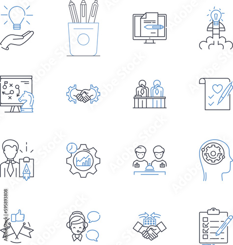 Business gain line icons collection. Profit, Growth, Success, Efficiency, Expansion, Development, Advancement vector and linear illustration. Improvement,Productivity,Revenue outline signs set
