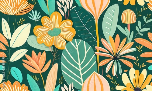 seamless pattern with flowers