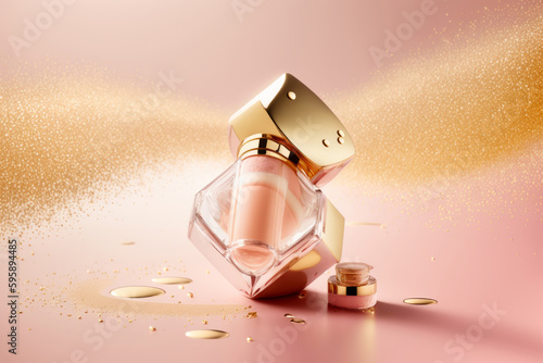 Luxury cosmetic product background. Illustration AI Generative.