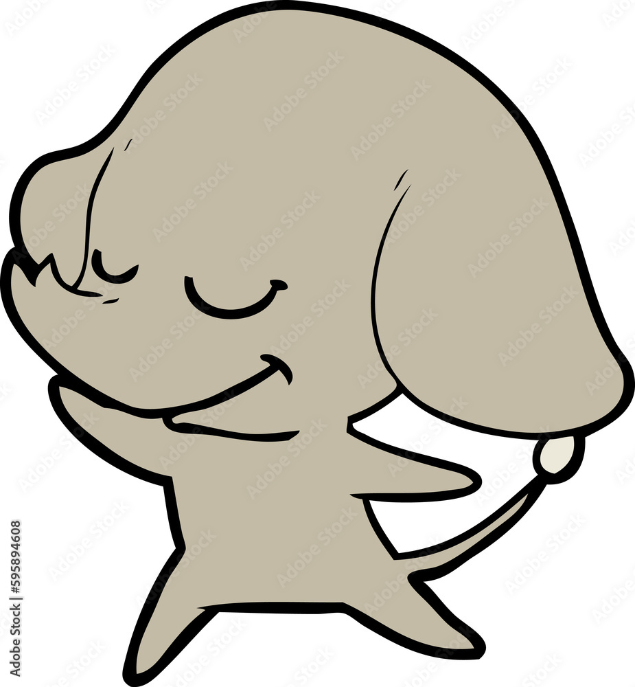 Obraz premium cartoon smiling elephant