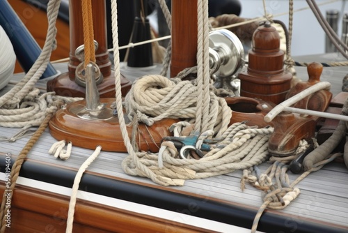ropes on a sailboat,ai generative