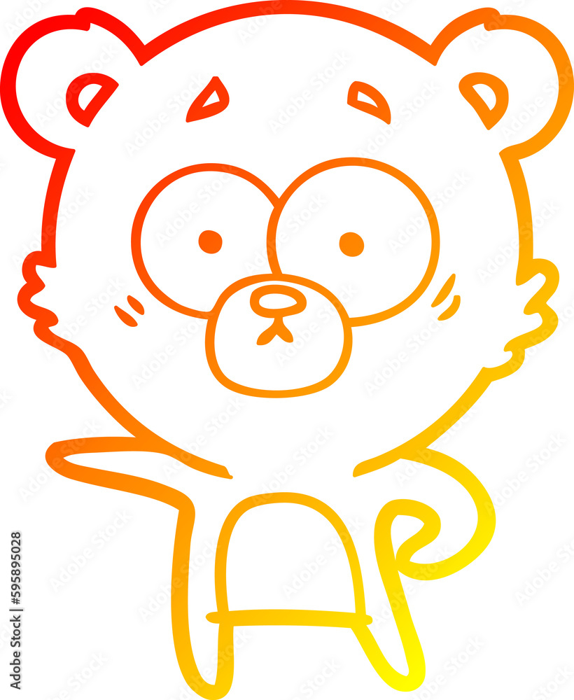 warm gradient line drawing of a surprised polar bear cartoon warm gradient line drawing of a surprised polar bear cartoon