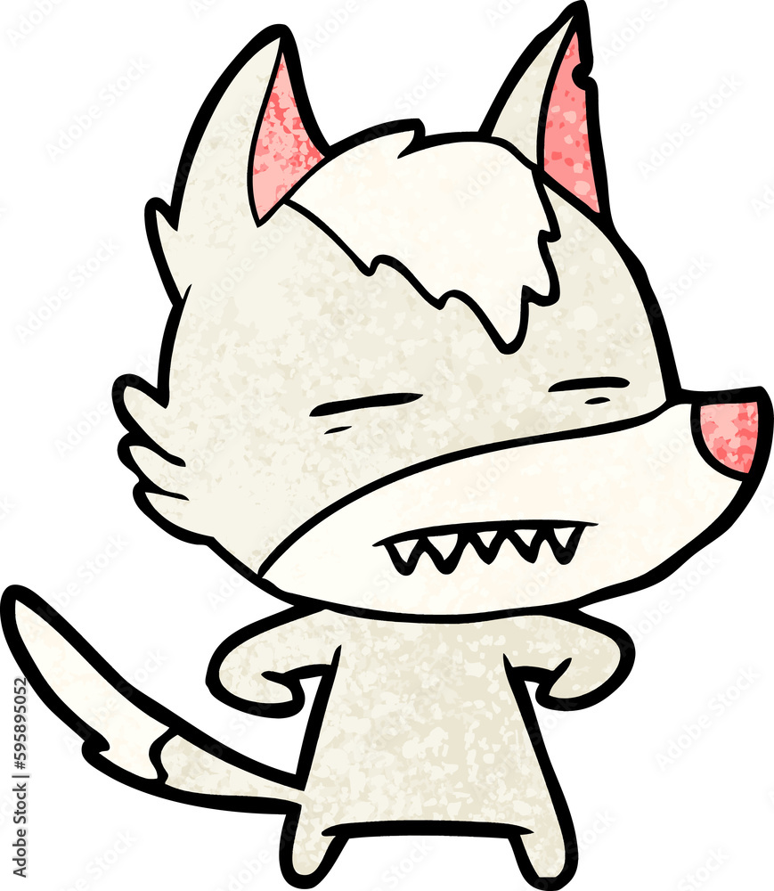 cartoon wolf showing teeth cartoon wolf showing teeth