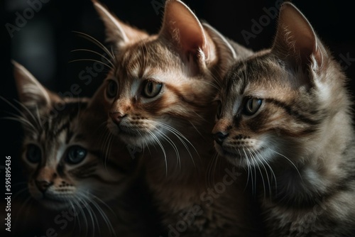A group of kittens. Generative AI