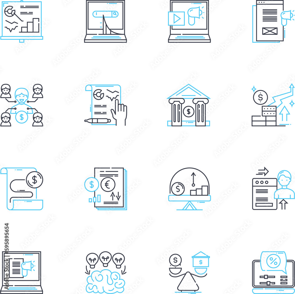 Financial allocation linear icons set. Budgeting, Distribution, Allocation, Planning, Allotment, Financial, Apportionment line vector and concept signs. Funding,Expense,Investment outline Financial allocation linear icons set. Budgeting, Distribution, Allocation, Planning, Allotment, Financial, Apportionment line vector and concept signs. Funding,Expense,Investment outline