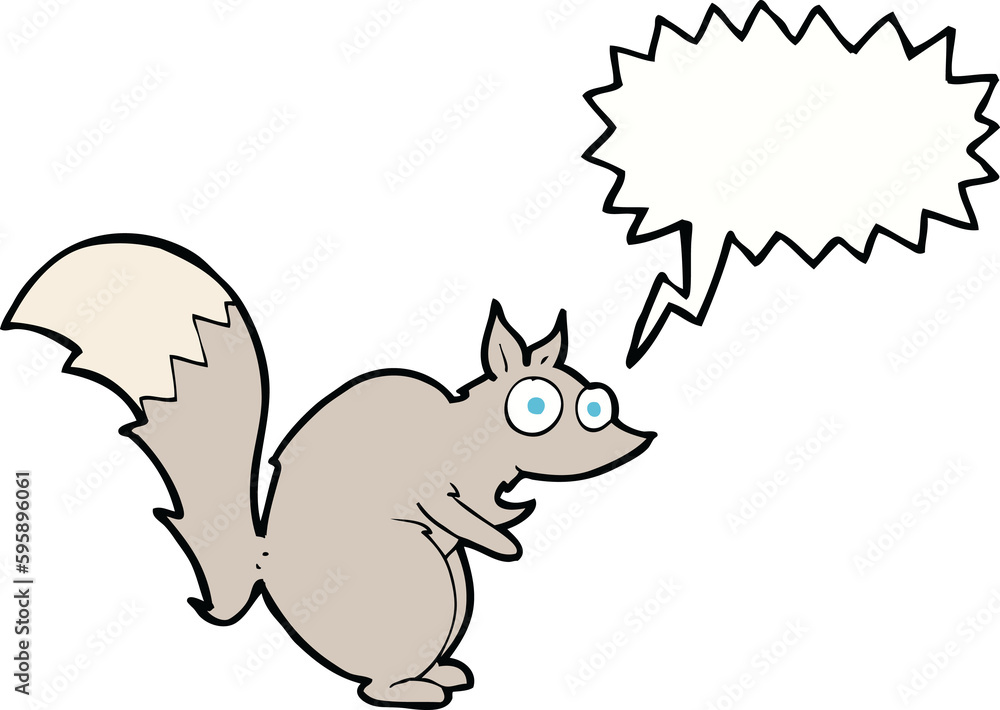 funny startled squirrel cartoon with speech bubble funny startled squirrel cartoon with speech bubble