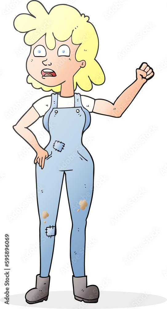 freehand drawn cartoon woman shaking fist freehand drawn cartoon woman shaking fist