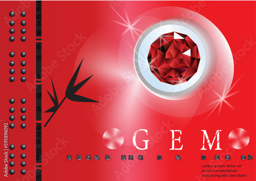 Diamond background gemstone realistic vector illustration