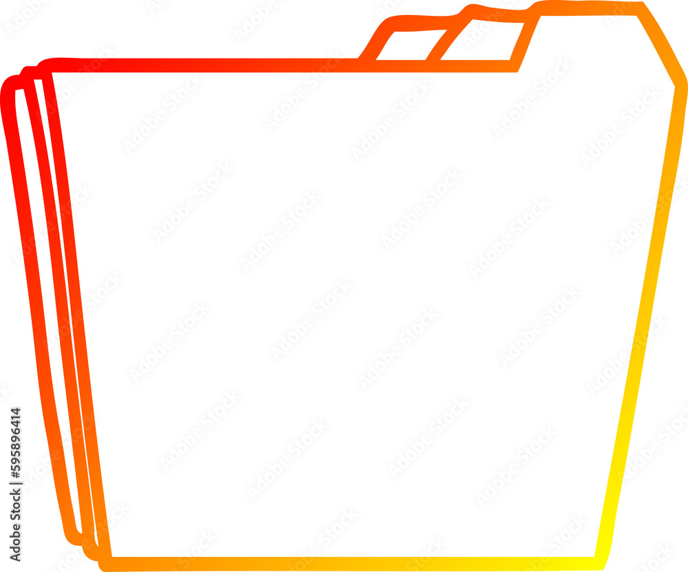 warm gradient line drawing of a cartoon business folders warm gradient line drawing of a cartoon business folders