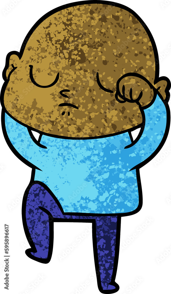 Obraz premium cartoon bald man