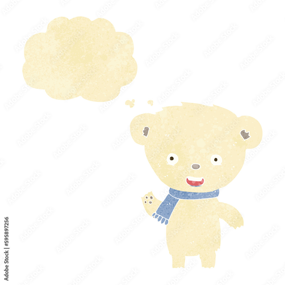cartoon cute polar bear with thought bubble cartoon cute polar bear with thought bubble