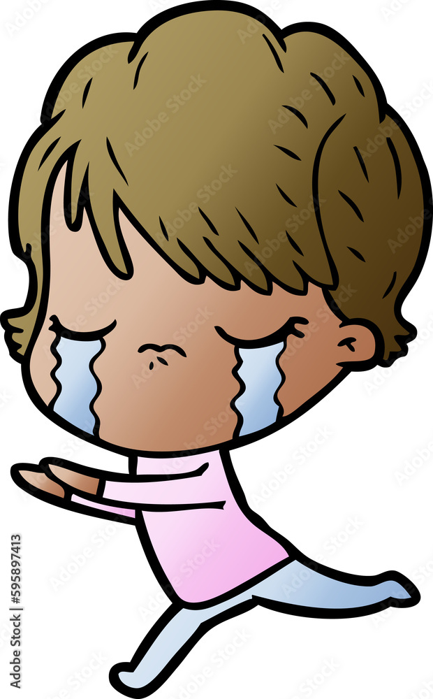 cartoon woman crying