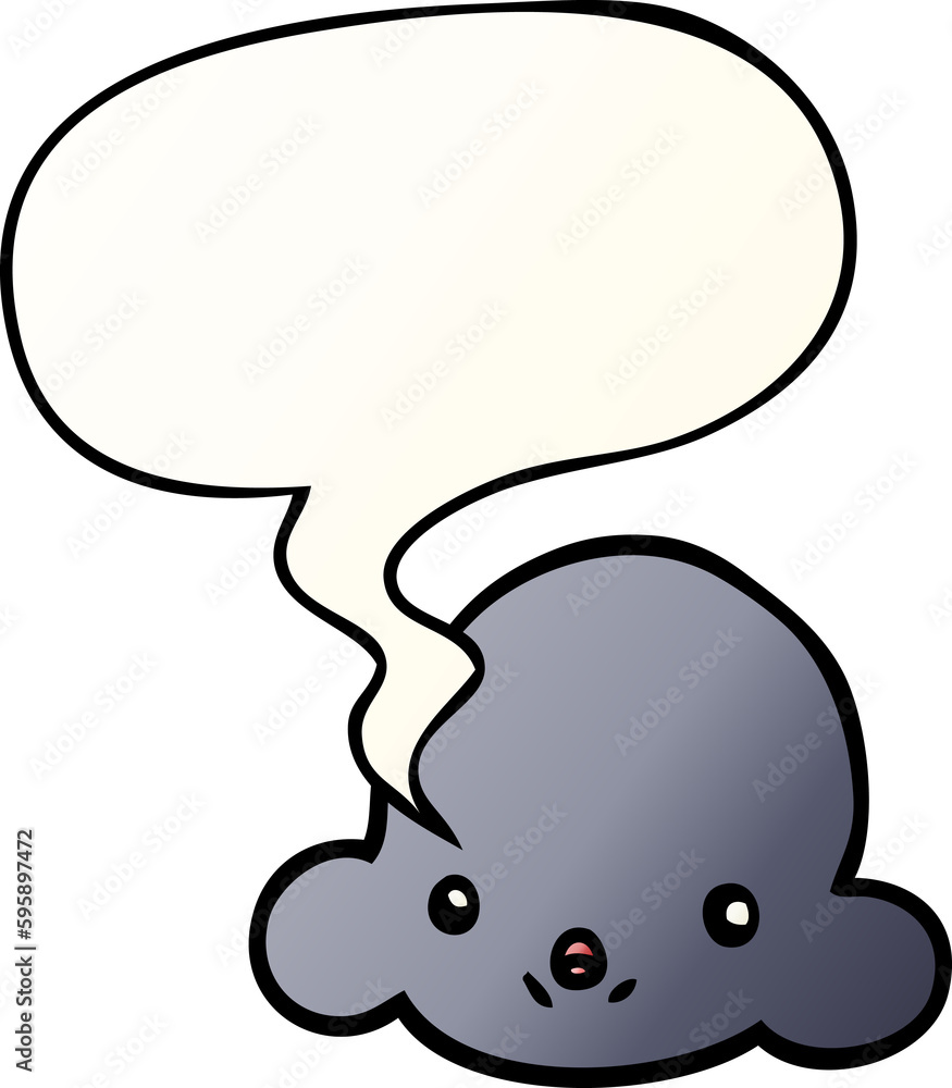 cartoon cloud with speech bubble in smooth gradient style cartoon cloud with speech bubble in smooth gradient style