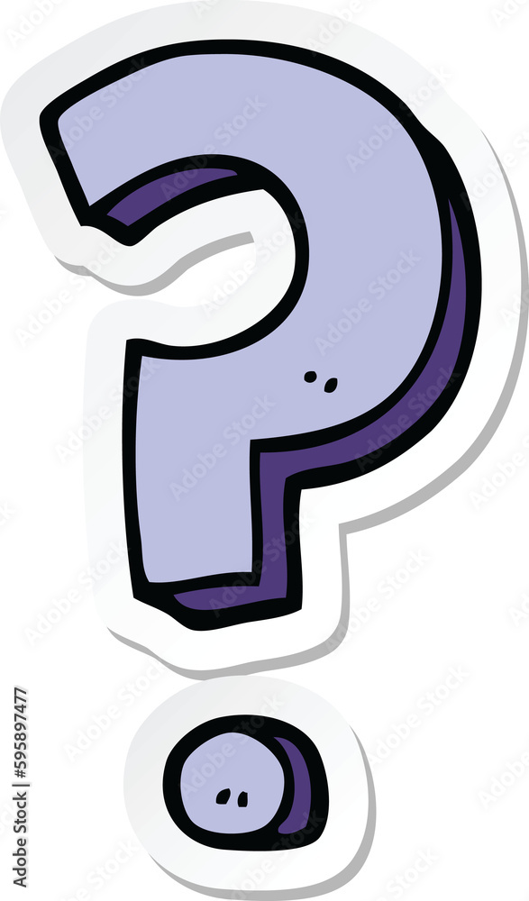 sticker of a cartoon question mark sticker of a cartoon question mark