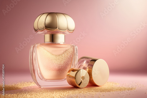 Luxury cosmetic product background. Illustration AI Generative.