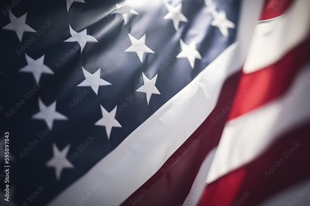 Fototapeta premium American flag for Memorial Day or Fourth of July, Generative AI